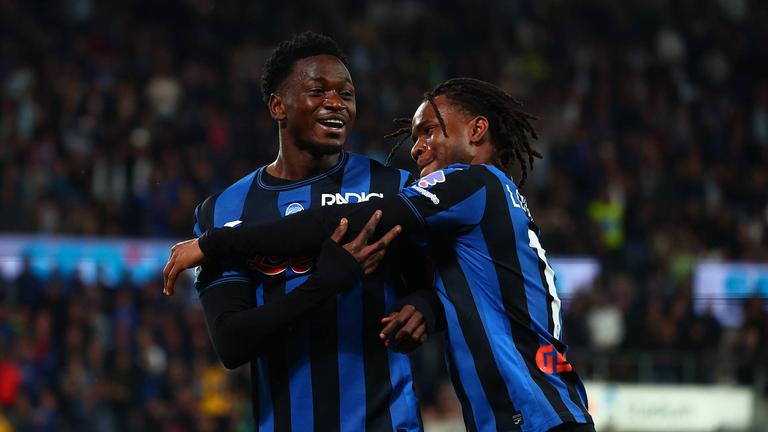 dopogol sulemana con lookman ademola-Serie A Enilive 2024-25 giornata 36 Atalanta-Roma_0051