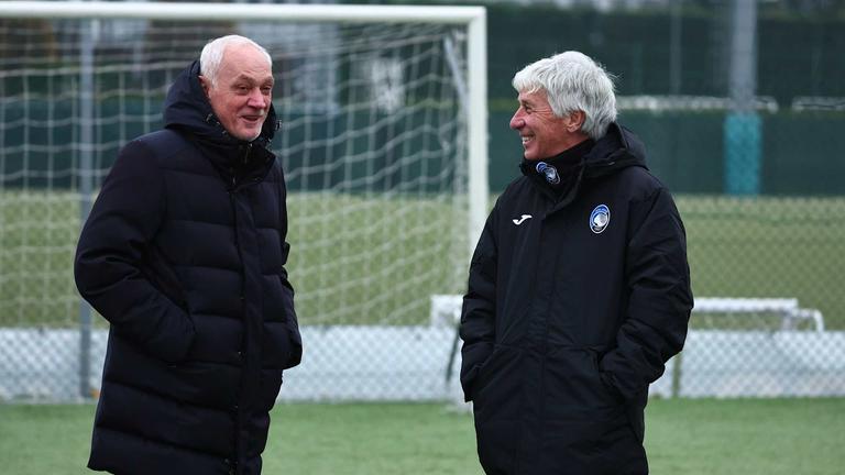 antonio percassi e gasperini-during UCL MD5 Young Boys - Atalanta training-0002