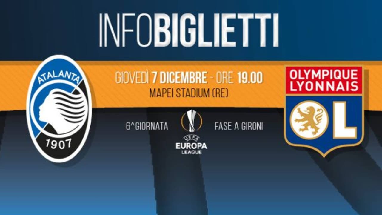 UEL Atalanta-Lione: 1.500 biglietti venduti