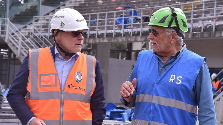 Gewiss Stadium, firma ATS Bergamo (Giupponi) e Atalanta (Spagnolo)