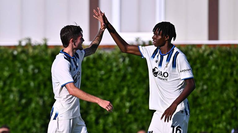 Riccio Lorenzo goal 1-1 - esultanza  con Idele Javison (dx) - Atalanta U23 vs Sondrio 30-07-2025 120