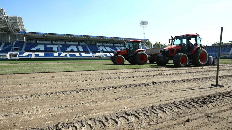 Gewiss Stadium, lavori al manto erboso