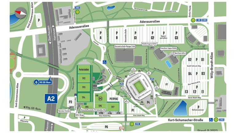 Mappa strade per raggiungere la Veltins-Arena