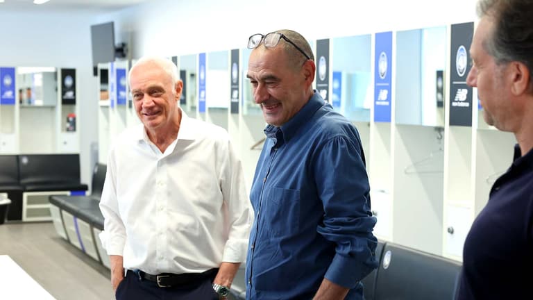 Atalanta - Maurizio Sarri nello spogliatoio