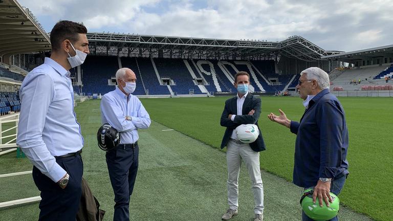 Il Presidente Percassi al sopralluogo UEFA al Gewiss Stadium