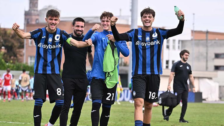 Riccio Lorenzo, Baldo Nicolo' e Tavanti Mattia Fine partita - Youth League Atalanta vs Arsenal 19-09-2024 097