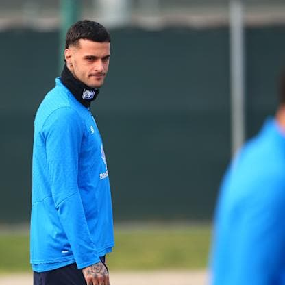 scamacca gianluca-UCL KO Play-offs Training-0340