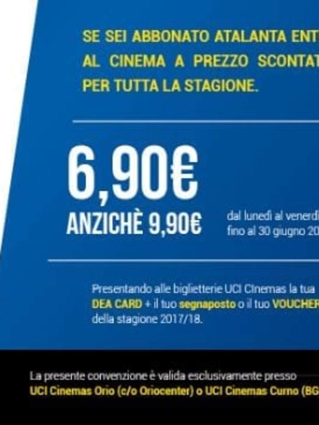 UCI Cinemas per abbonati Atalanta 2017-18