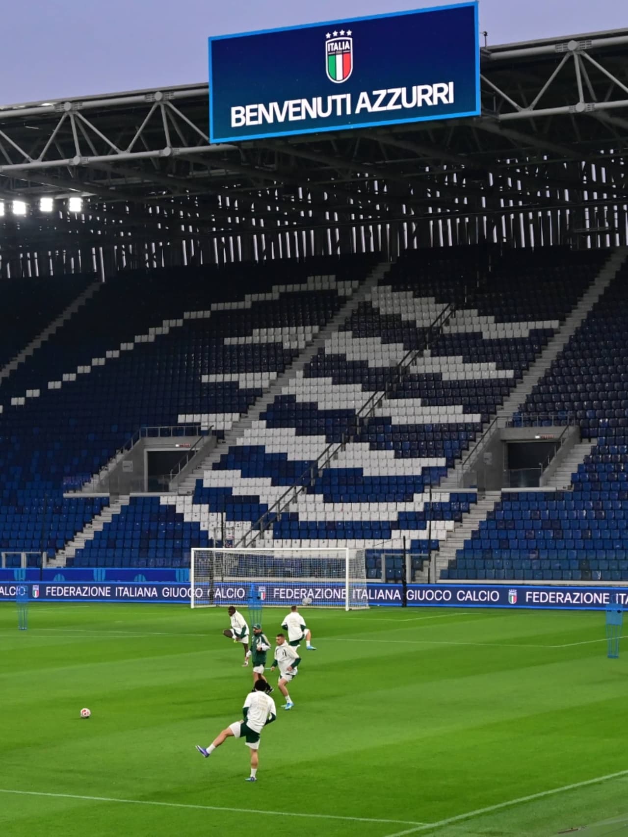 L'allenamento a Bergamo dell'Italia