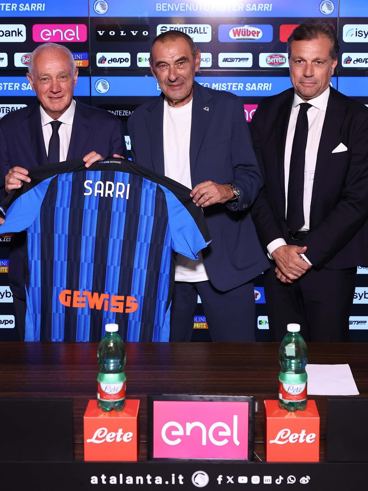Sarri: "L'Atalanta è una famiglia, sono qui per fare un percorso importante"