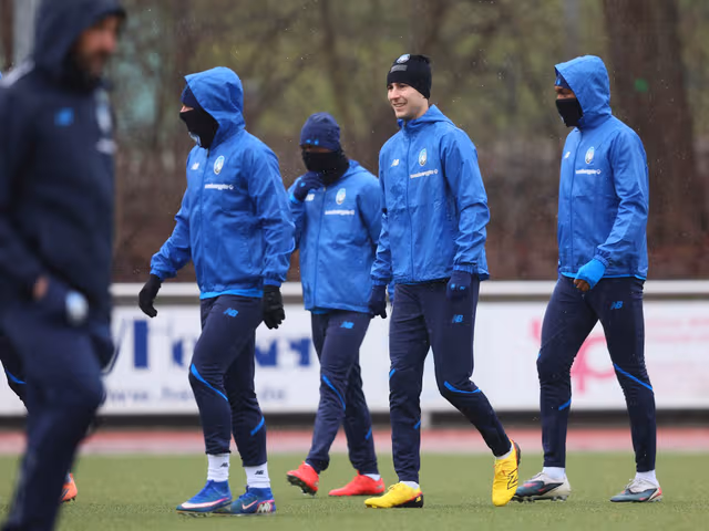 Allenamento mattutino in preparazione del match con il Napoli