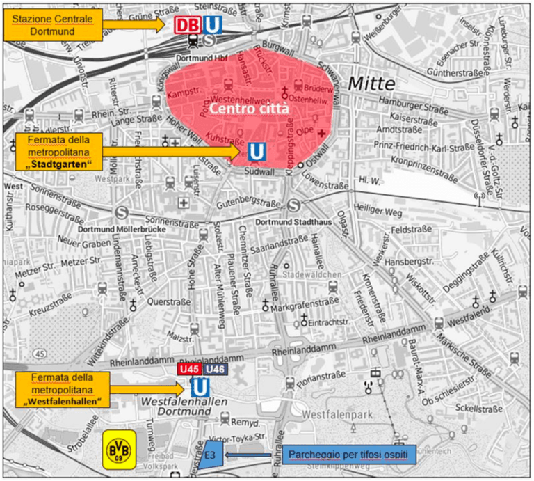 Mappa centro città Dortmund